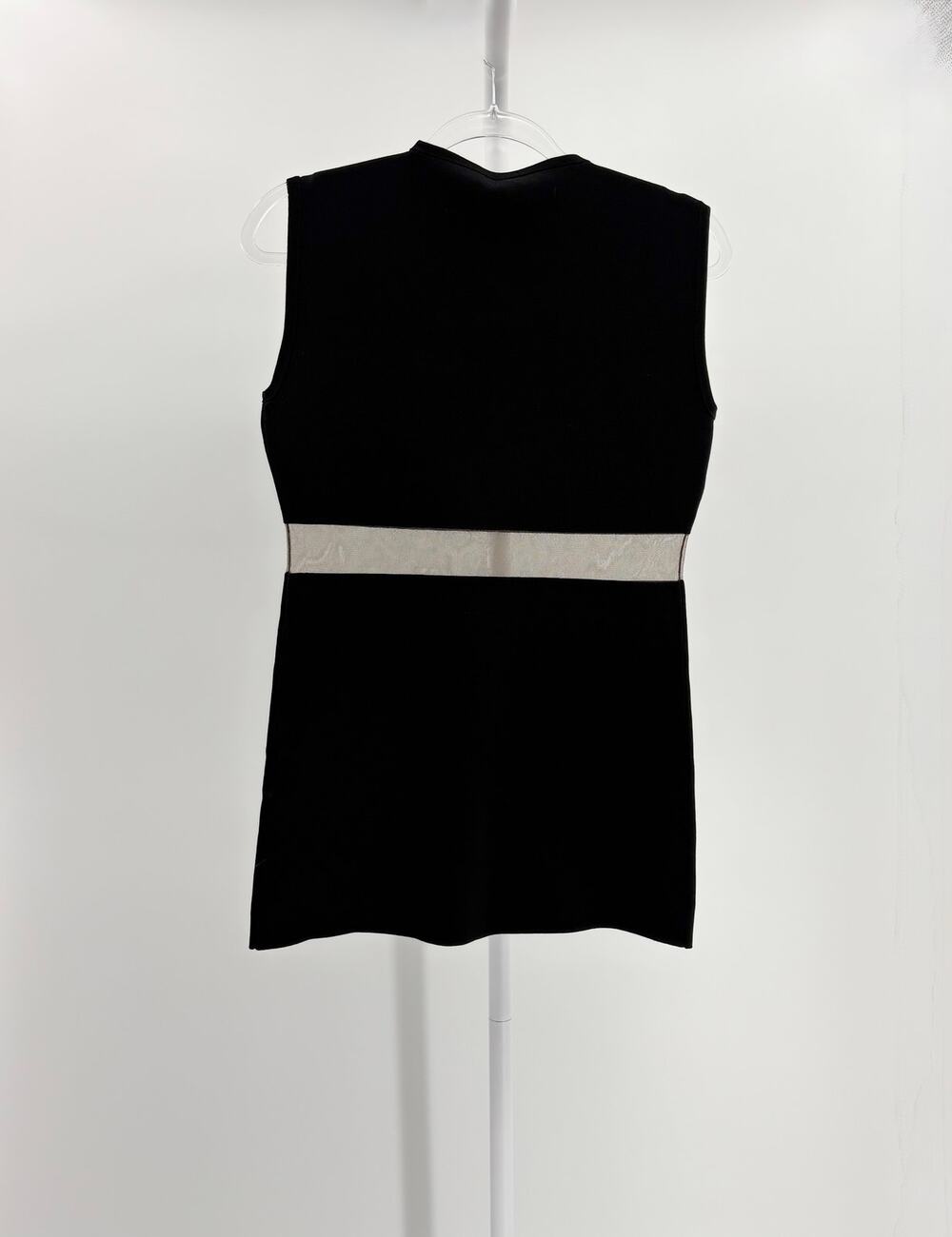Toteme Black Mesh Paneled Stretch Knit Long Sleeve Top NWT Size Medium